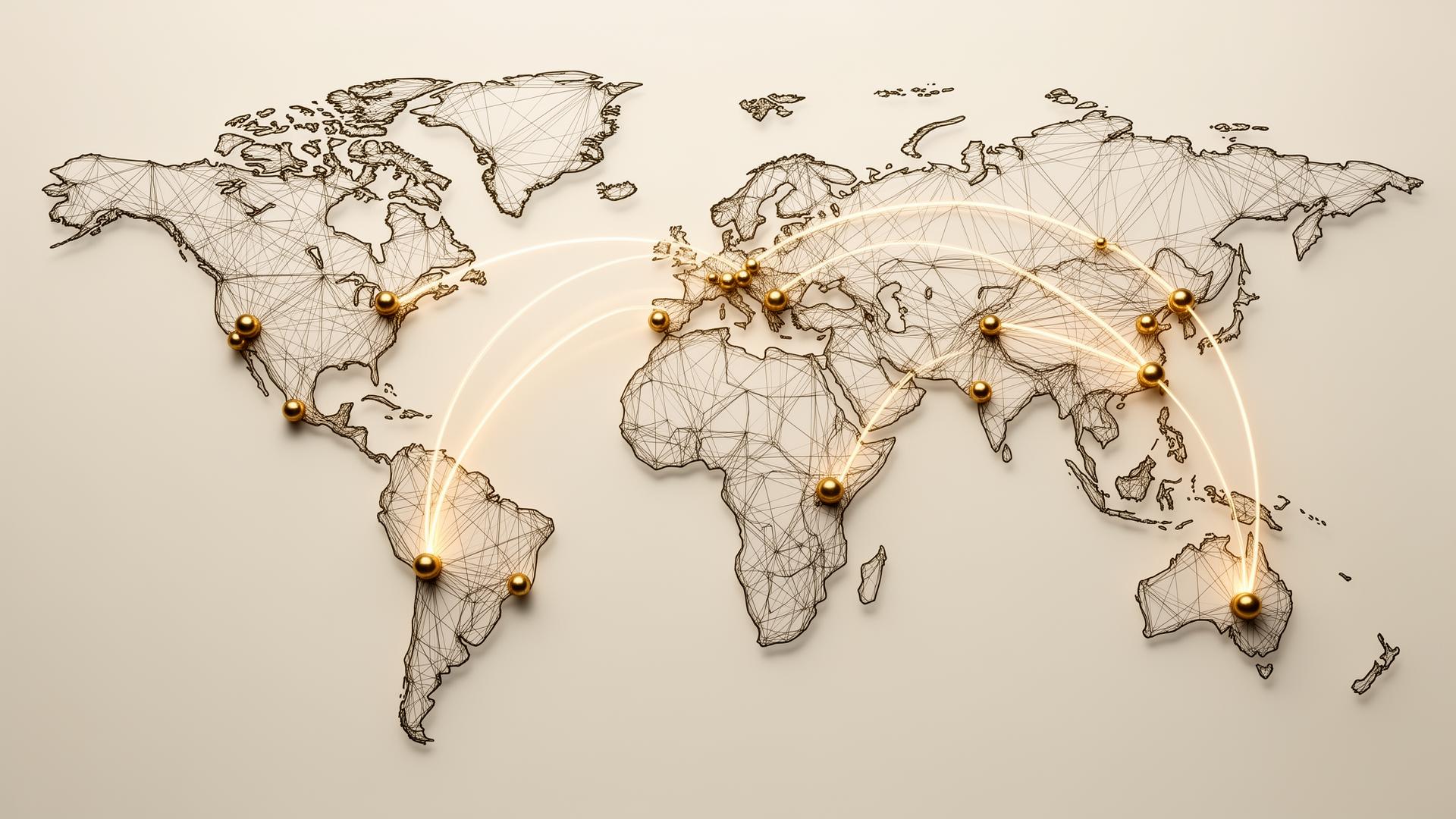 Global business funding network map